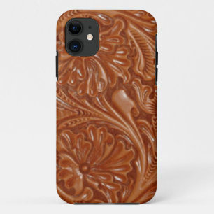 southwest pattern western country tooled leather iPhone 11 case