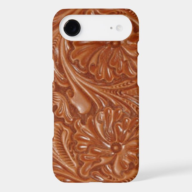 southwest pattern western country tooled leather Case-Mate iPhone case (Back)