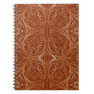 southwest pattern western country tooled leather notebook