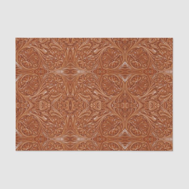 southwest pattern western country tooled leather tissue paper (Front)