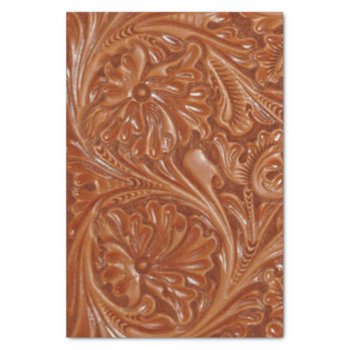 Southwest Pattern Western Country Tooled Leather Tissue Paper by WhenWestMeetEast at Zazzle