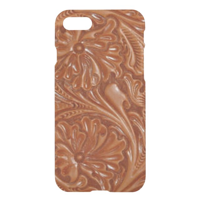 southwest pattern western country tooled leather uncommon iPhone case (Back)