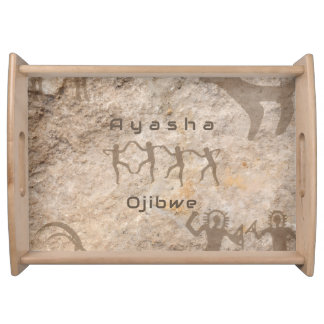 Southwest Petroglyhs Custom Tribe/Name Serving Tray