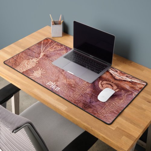Southwest Petroglyph Art Personalized Desk Mat