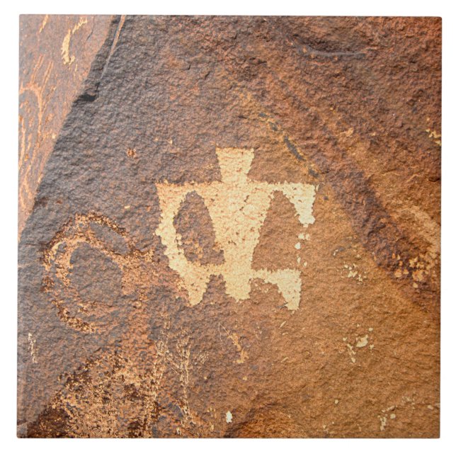 Southwest Petroglyph Ceramic Tile (Front)