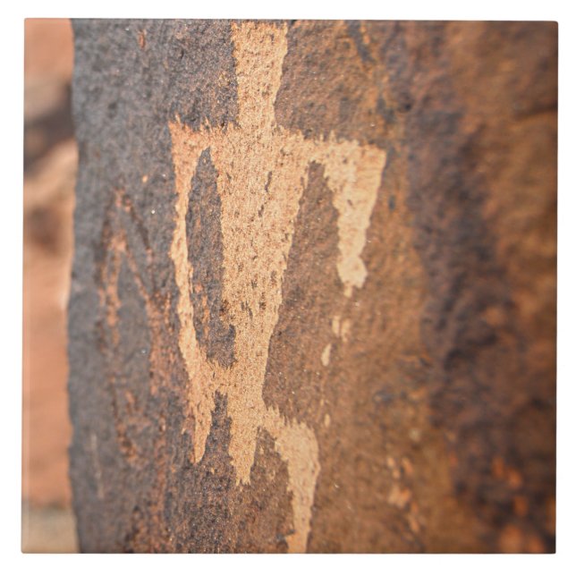 Southwest Petroglyph Ceramic Tile (Front)