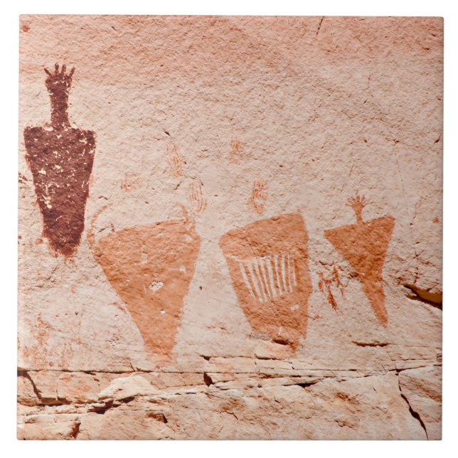 Southwest Petroglyph Ceramic Tile (Front)
