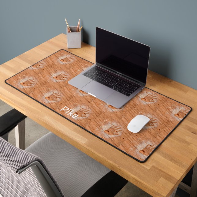 Southwest Petroglyph Hands Art Personalized Desk Mat (Office 2)