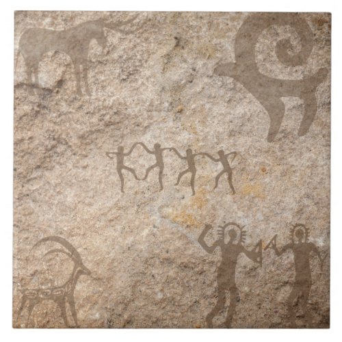 Southwest Petroglyph Native American Ceramic Tile