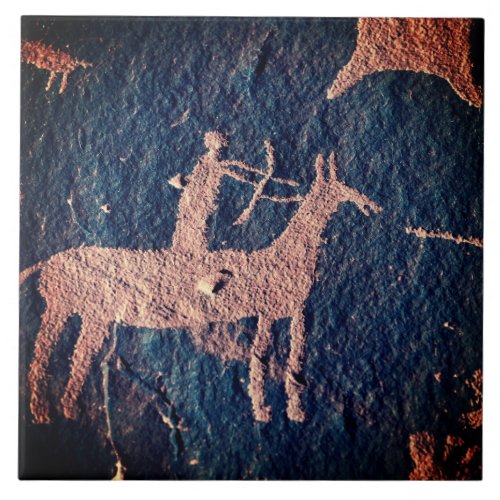 Southwest Petroglyph Prehistoric Art Ceramic Tile