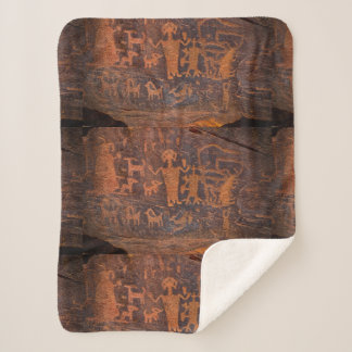 Southwest Petroglyph Sherpa Blanket