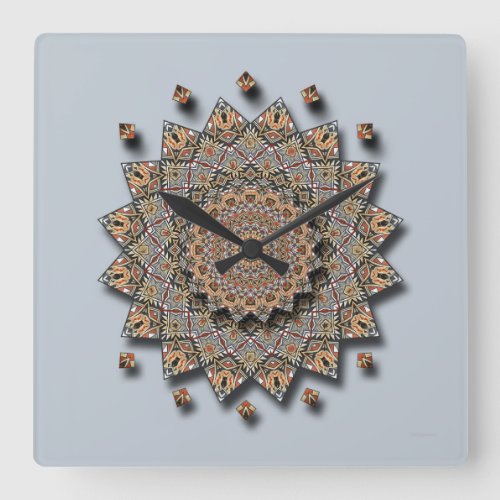 Southwest Pottery Art Mandala Wall Clock