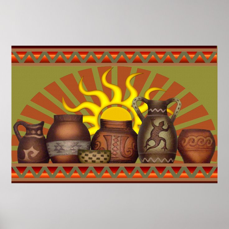 Southwest Pottery Poster | Zazzle