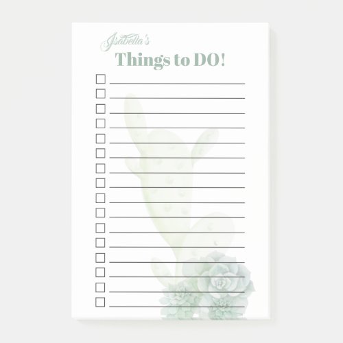 Southwest Prickly Pear Desert Cactus  Things to Do Post_it Notes