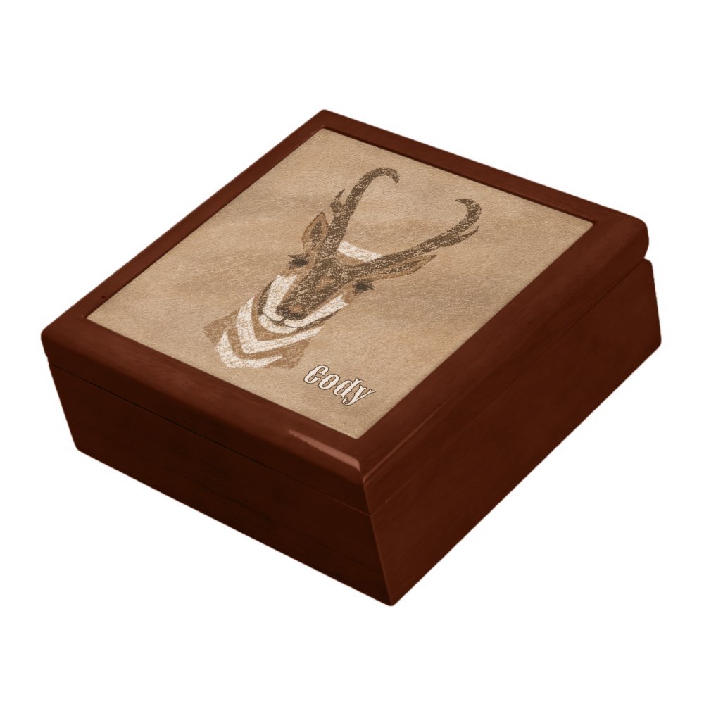 Southwest Pronghorn Antelope Custom Keepsake Box