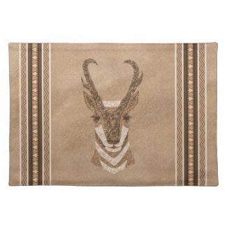 Southwest Pronghorn Antelope Face Brown Border