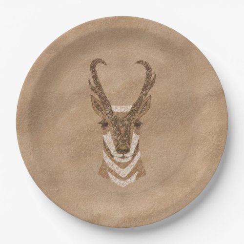 Southwest Pronghorn Antelope Face Paper Plates