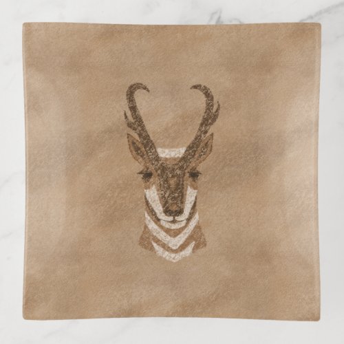 Southwest Pronghorn Antelope Head Trinket Tray