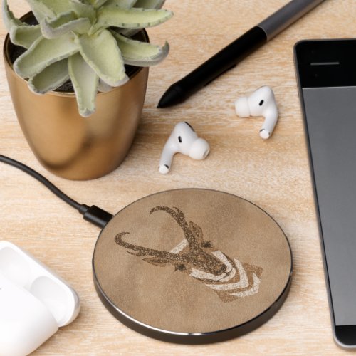 Southwest Pronghorn Antelope Head Wireless Charger