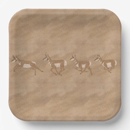 Southwest Pronghorn Antelope Herd Paper Plates