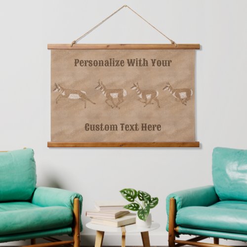 Southwest Pronghorn Antelope Herd Personalized Hanging Tapestry