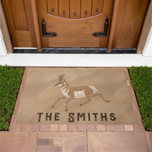 Southwest Pronghorn Antelope Personalized Doormat
