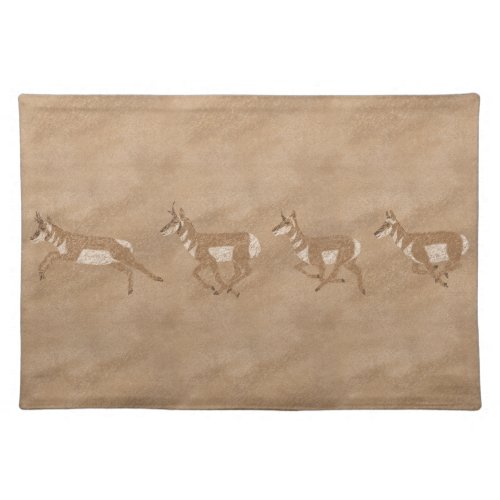 Southwest Pronghorn Antelope Petroglyph Cloth Placemat