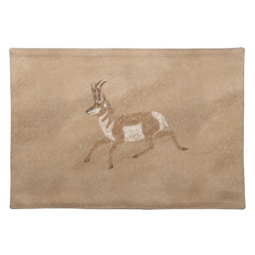 Southwest Pronghorn Antelope Petroglyph Cloth Placemat