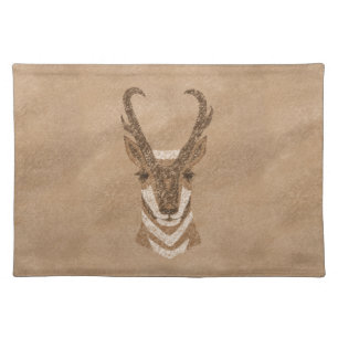 Southwest Pronghorn Antelope Petroglyph Cloth Placemat