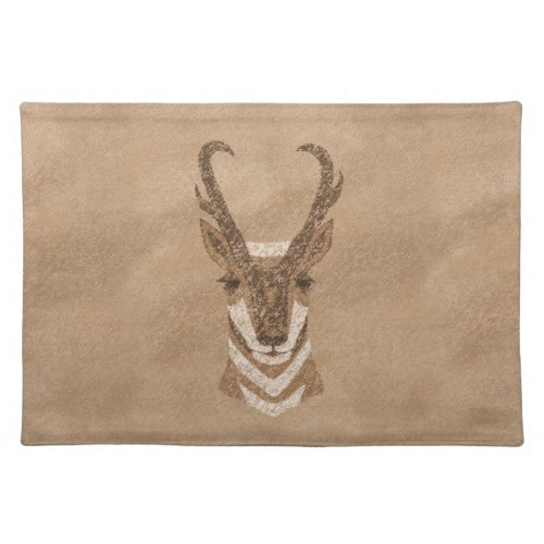 Southwest Pronghorn Antelope Petroglyph Cloth Placemat