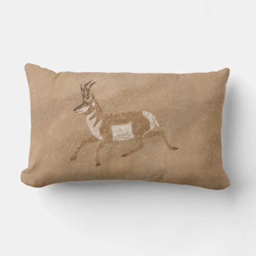 Southwest Pronghorn Running Antelope Lumbar Pillow