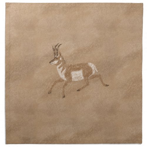 Southwest Pronghorn Running Antelope Petroglyph Cloth Napkin