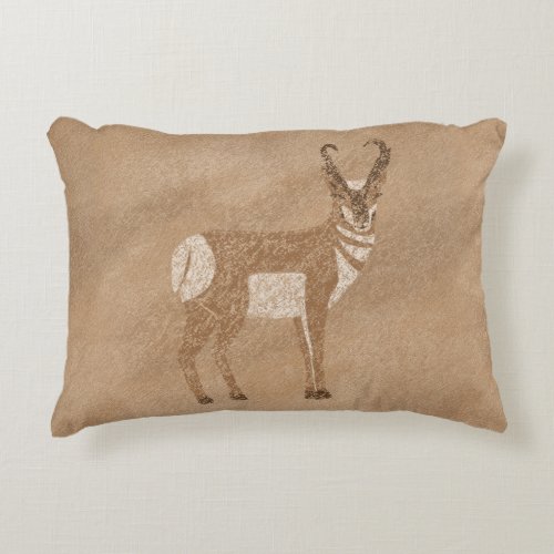 Southwest Pronghorn Standing Antelope Accent Pillow