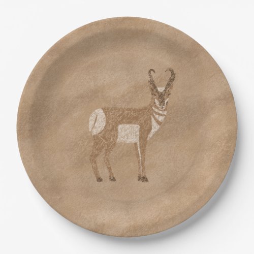Southwest Pronghorn Standing Antelope Design Paper Plates