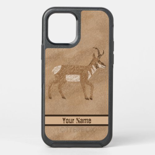 Southwest Pronghorn Standing Antelope Personalized OtterBox Symmetry iPhone 12 Case