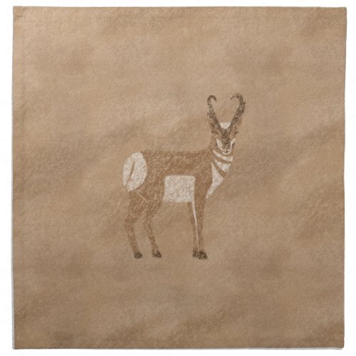 Southwest Pronghorn Standing Antelope Petroglyph Cloth Napkin