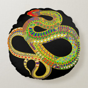 Southwest Rattler Round Pillow