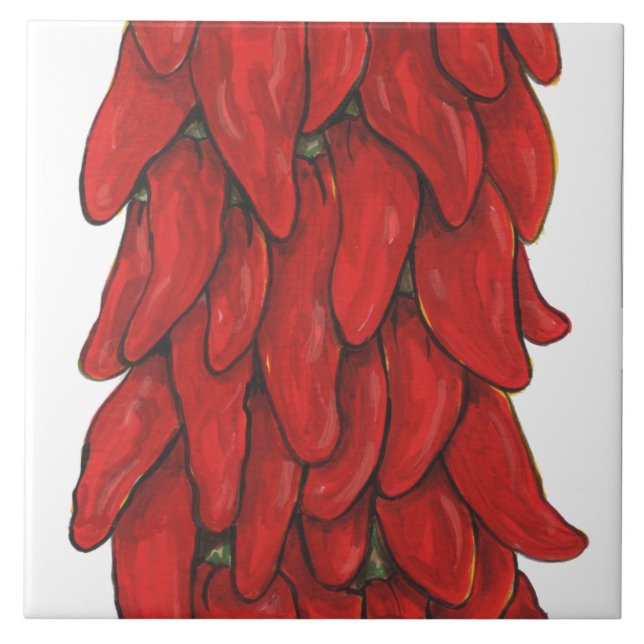 Southwest Red Chili Pepper Ristra Middle Tile No # (Front)