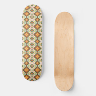 Southwest Retro Pop Art Diamonds Patterned Skateboard