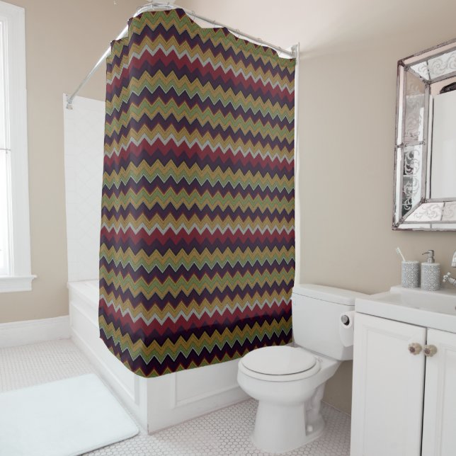 Southwest Retro Shower Curtain (In Situ)