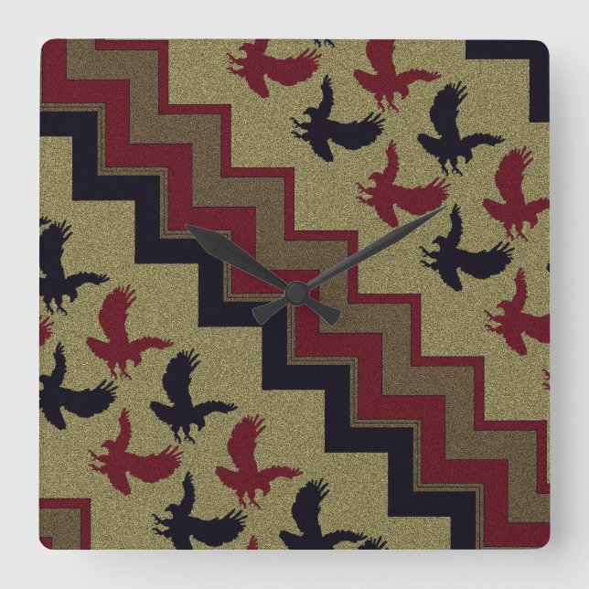 Southwest Retro Square Wall Clock (Front)