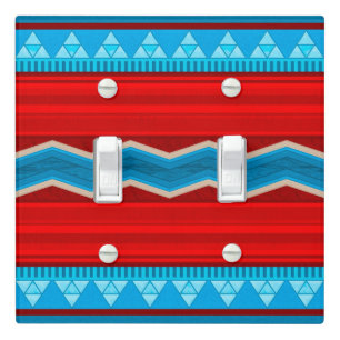 Southwest River Canyon Geometric Red Turquoise Light Switch Cover
