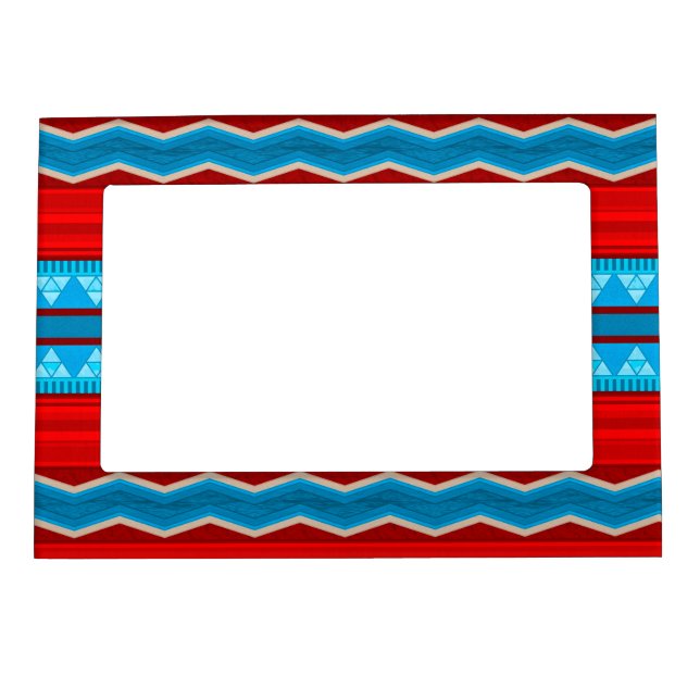 Southwest River Canyon Geometric Red Turquoise Magnetic Frame (Front)