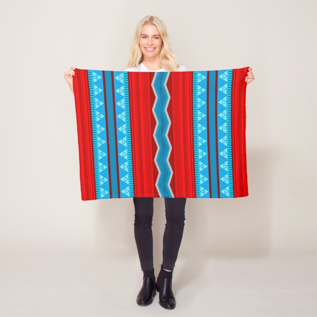Southwest River Canyon Red and Turquoise Fleece Blanket (In Situ)
