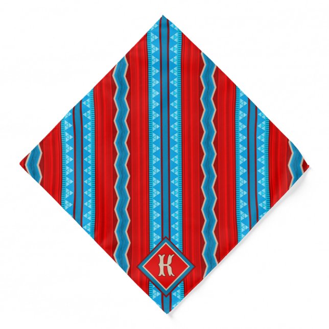 Southwest River Canyon Red Turquoise Personalized Bandana (Front)