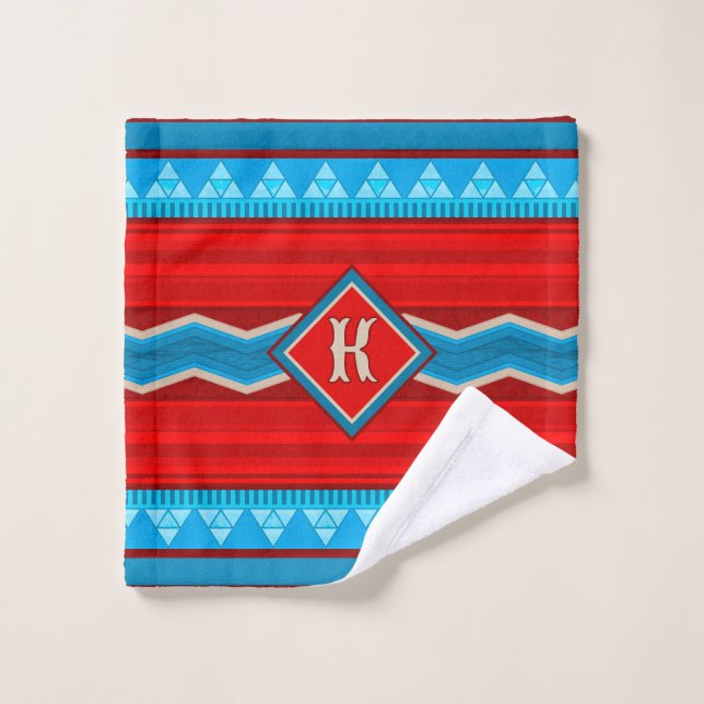 Southwest River Canyon Red Turquoise Personalized Bath Towel Set (Wash Cloth)