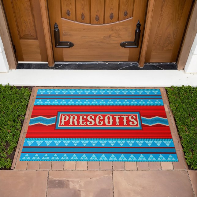 Southwest River Canyon Red Turquoise Personalized Doormat (Outdoor)
