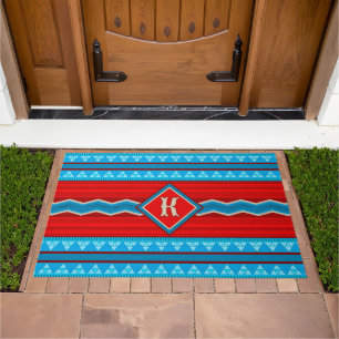Southwest River Canyon Red Turquoise Personalized Doormat