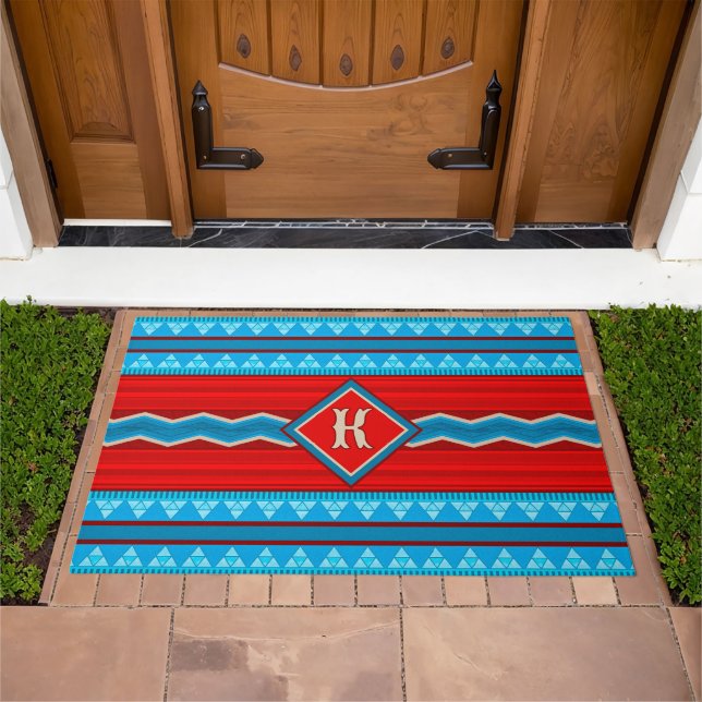 Southwest River Canyon Red Turquoise Personalized Doormat (Outdoor)
