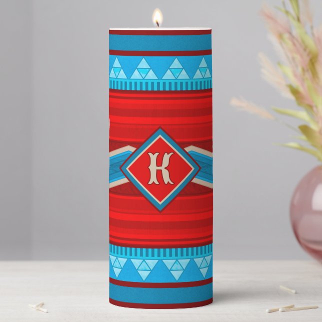 Southwest River Canyon Red Turquoise Personalized Pillar Candle (In Situ)